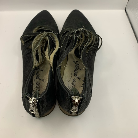 Free People Lost Valley Black Cutout Boho Oxford Ankle Boot Booties Sz 37 US 7 - Picture 8 of 8